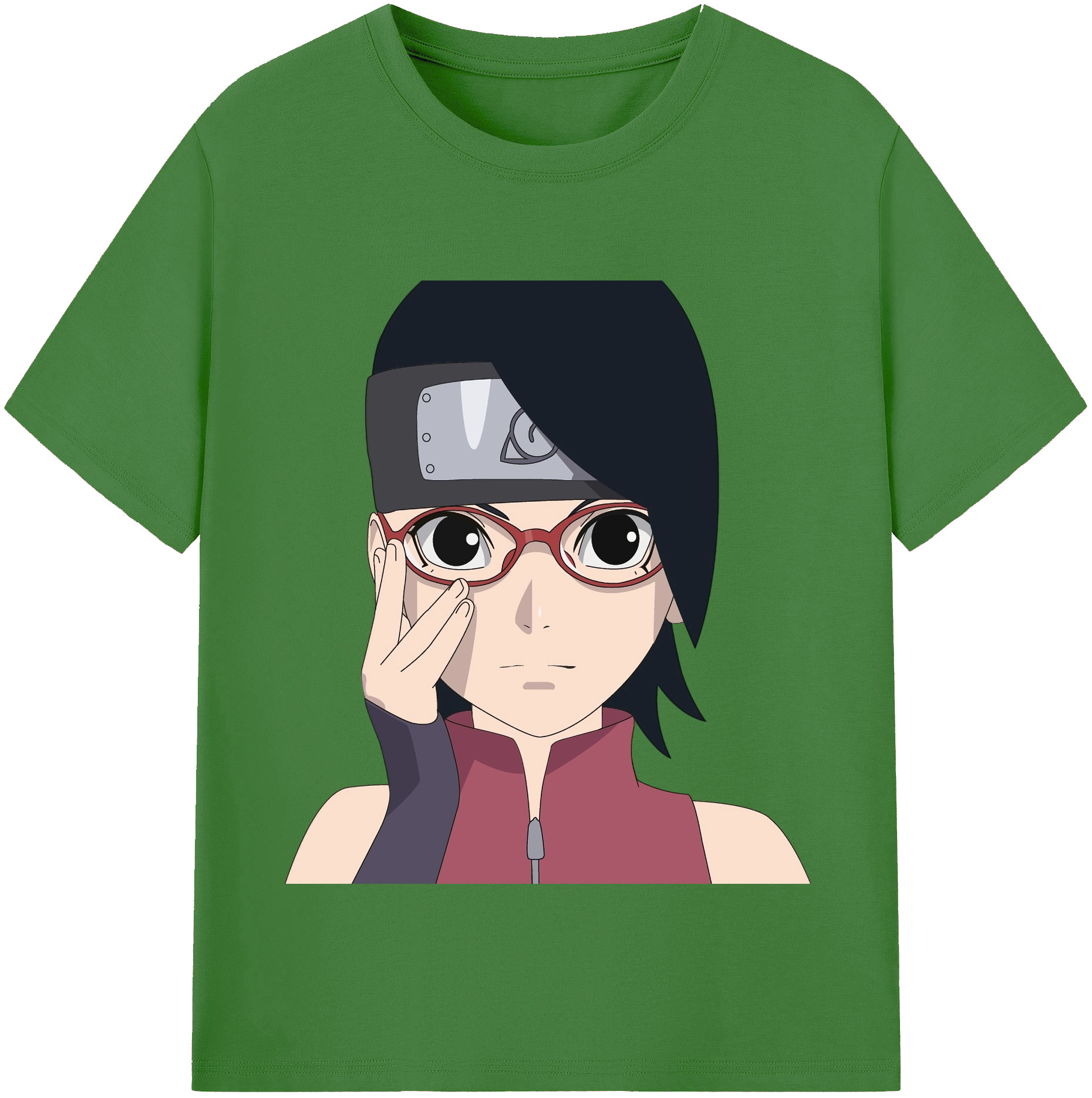 （画像用） NARUTO -ナルト- うちは サラダ Uchiha Sarada レディースカジュアルプリントTシャツ（綿100％）